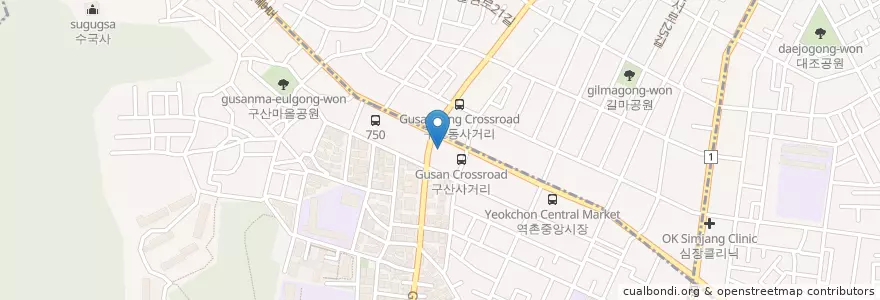Mapa de ubicacion de 은평갈비냉면 en Korea Selatan, 서울, 은평구, 구산동.