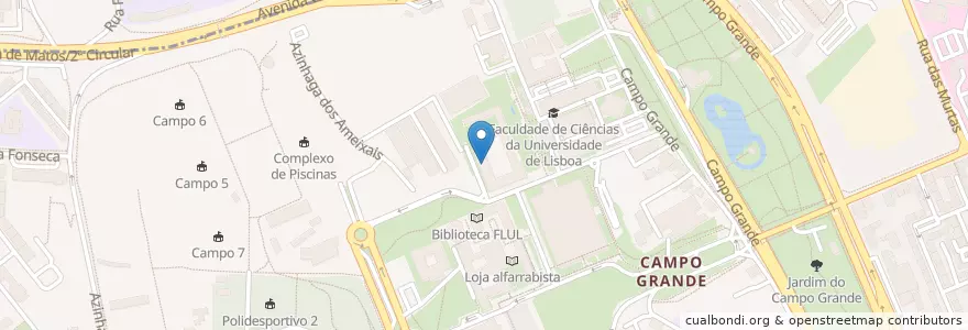 Mapa de ubicacion de Departamento de Matemática da Universidade de Lisboa en Portugal, Área Metropolitana De Lisboa, Lisboa, Grande Lisboa, Lisboa, Alvalade.