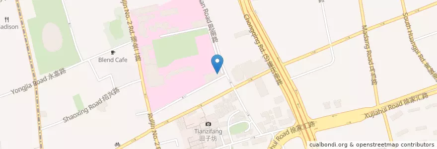 Mapa de ubicacion de 瑞金医院感染门诊 en چین, شانگهای, منطقه هوانگ‌پو، شانگهای.
