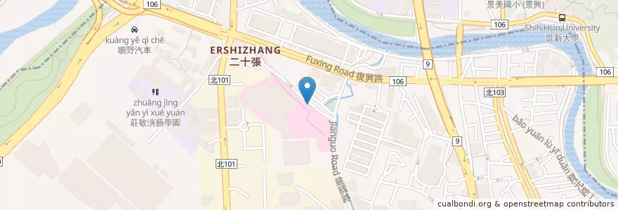 Mapa de ubicacion de 慈濟醫院停車場入口 en Taiwán, Nuevo Taipéi, 新店區.