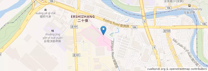 Mapa de ubicacion de 慈濟醫院停車場出口 en 臺灣, 新北市, 新店區.