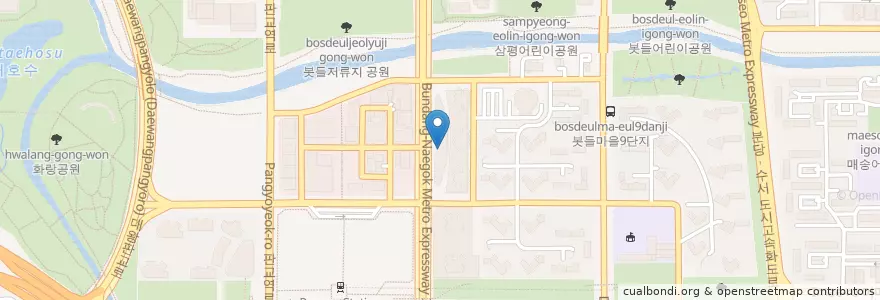 Mapa de ubicacion de aetisee en South Korea, Gyeonggi-Do, Bundang-Gu.