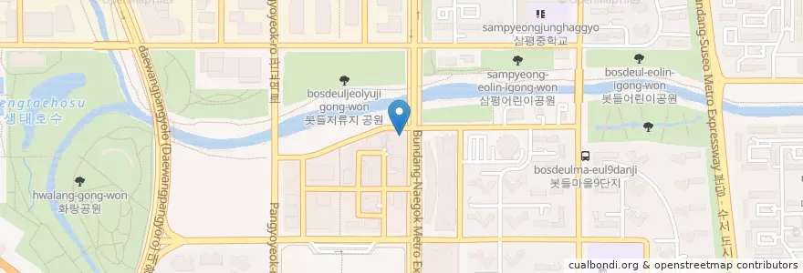 Mapa de ubicacion de 박대감숯불갈비 en Corea Del Sud, Gyeonggi, 분당구.