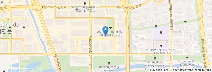 Mapa de ubicacion de 베이징스토리 en Республика Корея, Кёнгидо, 분당구.
