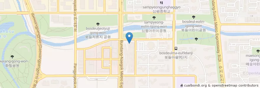 Mapa de ubicacion de 빕스(2층) en 대한민국, 경기도, 분당구.