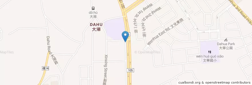 Mapa de ubicacion de 大湖福德宮 en 台湾, 桃園市, 亀山区.