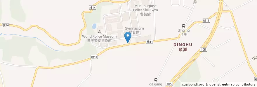Mapa de ubicacion de Central Police University en Taiwan, Taoyuan, Guishan District.