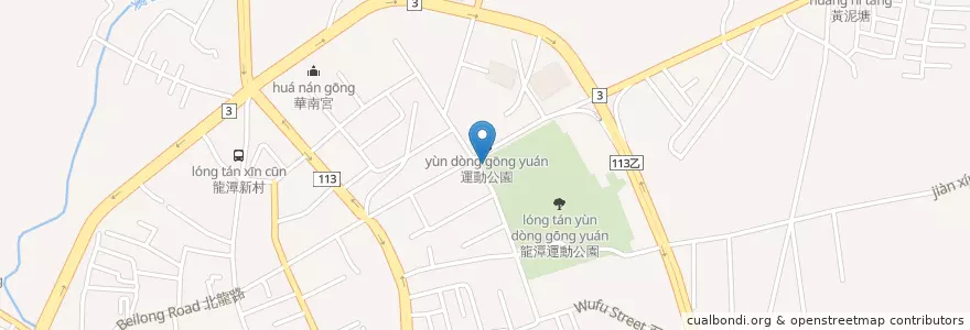 Mapa de ubicacion de 龍潭運動公園(北龍路) en Taïwan, Taoyuan, 龍潭區.