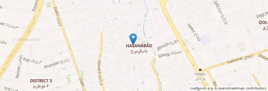 Mapa de ubicacion de فرهاد علی همتی en Iran, Teheran, شهرستان تهران, Teheran, بخش مرکزی شهرستان تهران.