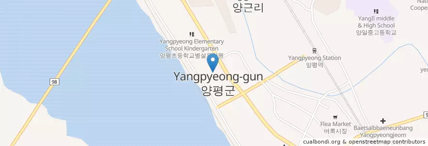 Mapa de ubicacion de 수원지방법원 양평군법원 en 대한민국, 경기도, 양평군.