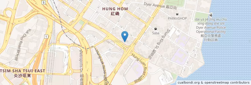 Mapa de ubicacion de 薩莉亞意式餐廳 en 中国, 广东省, 香港, 九龍, 新界, 九龍城區.