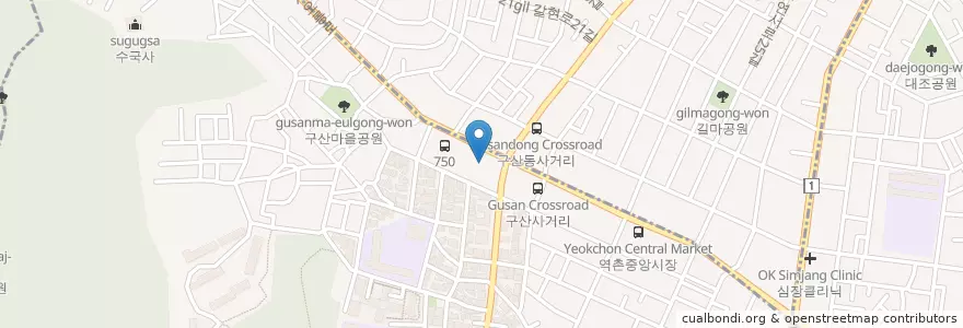 Mapa de ubicacion de 연세 美치과의원 en Zuid-Korea, Seoel, 은평구, 구산동.