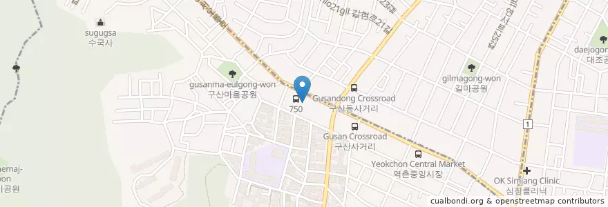 Mapa de ubicacion de 조성만 치과의원 en Corée Du Sud, Séoul, 은평구, 구산동.
