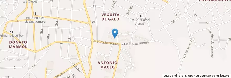Mapa de ubicacion de Farmacia 12 pltas en کوبا, Santiago De Cuba, Santiago De Cuba, Ciudad De Santiago De Cuba.