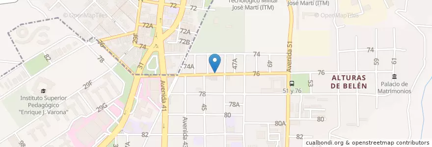 Mapa de ubicacion de Cafeteria de Fefita en Cuba, La Habana, Marianao, Playa.