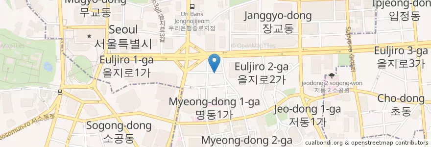 Mapa de ubicacion de 명동한우방 en Corea Del Sud, Seul, 명동.