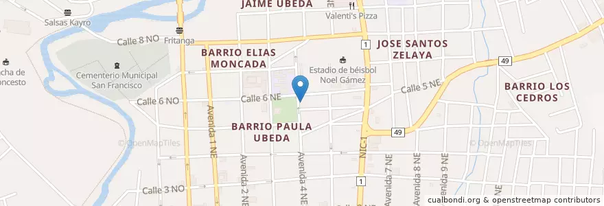 Mapa de ubicacion de Casa Comunal Barrio Paula Úbeda en Nicaragua, Estelí, Estelí (Municipio), Estelí.