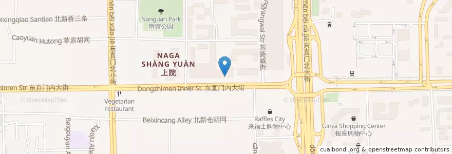Mapa de ubicacion de 聚点串吧（东直门店） en چین, پکن, هبئی, 东城区.