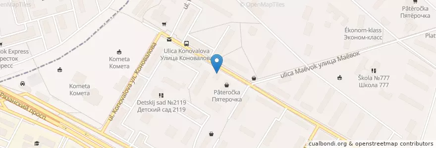 Mapa de ubicacion de Шаурма en روسیه, Центральный Федеральный Округ, Москва, Юго-Восточный Административный Округ, Рязанский Район.