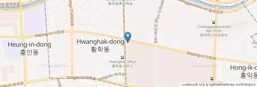 Mapa de ubicacion de 스타벅스 en 대한민국, 서울, 성동구, 왕십리도선동.