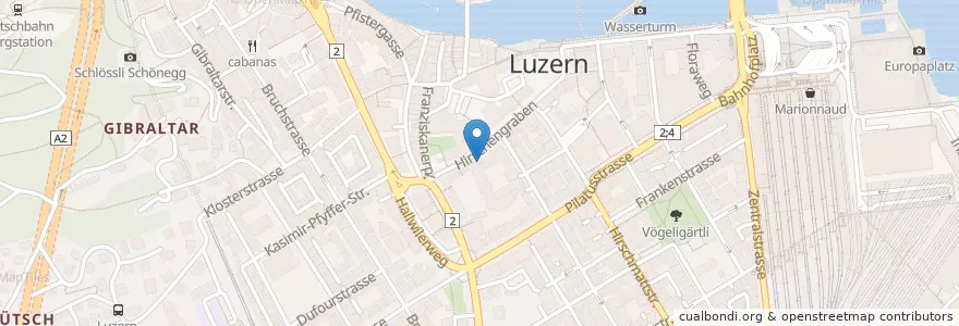 Mapa de ubicacion de Luzerner Polizei en سويسرا, Luzern, Luzern.