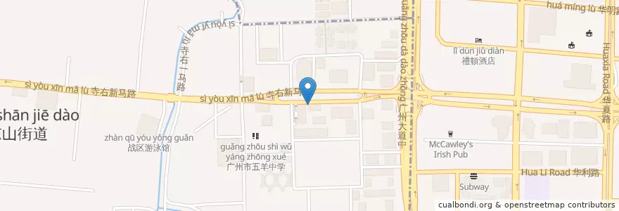 Mapa de ubicacion de KFC en Cina, Guangdong, 广州市, 越秀区, 东山街道.