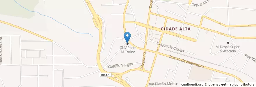 Mapa de ubicacion de GNV Posto Di Torino en ブラジル, 南部地域, リオグランデ・ド・スル, Região Geográfica Intermediária De Caxias Do Sul, Região Geográfica Imediata De Bento Gonçalves, Bento Gonçalves.
