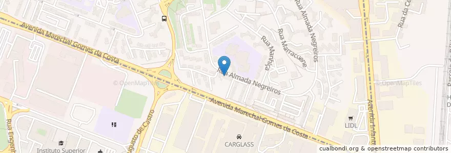 Mapa de ubicacion de Associação Humanitária de Bombeiros Voluntários de Cabo Ruivo en ポルトガル, Área Metropolitana De Lisboa, Lisboa, Grande Lisboa, リスボン, Santa Maria De Olivais.