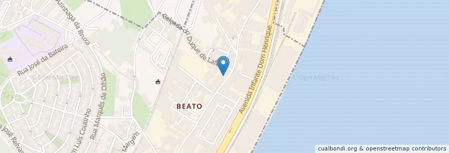 Mapa de ubicacion de Bombeiros Voluntários do Beato e Olivais en Portugal, Aire Métropolitaine De Lisbonne, Beato.