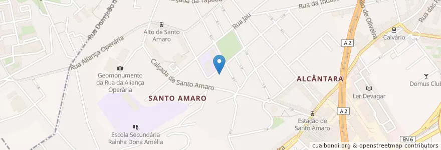 Mapa de ubicacion de Regimento de Sapadores de Bombeiro - 2ª Companhia - Quartel Santo Amaro en البرتغال, Área Metropolitana De Lisboa, Lisboa, Grande Lisboa, لشبونة, Alcântara.