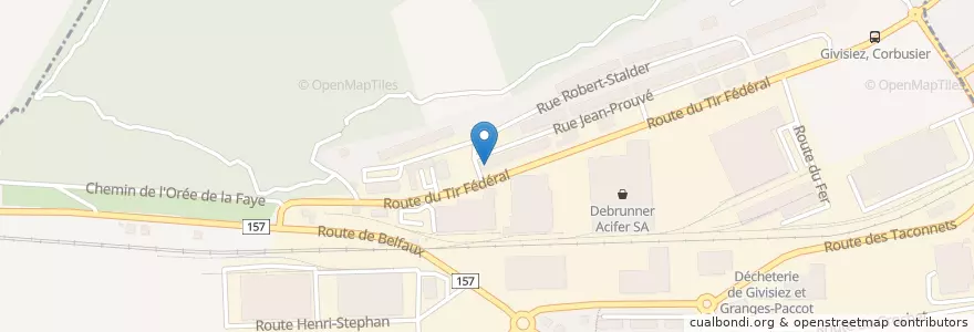 Mapa de ubicacion de Théâtre des Osses en Suiza, Friburgo, District De La Sarine, Givisiez.