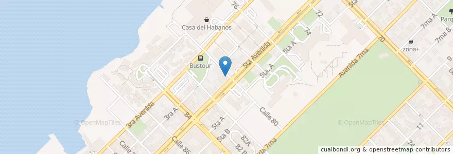 Mapa de ubicacion de idog en كوبا, La Habana, Playa.
