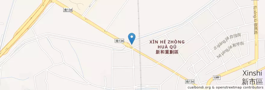 Mapa de ubicacion de 臺南市政府消防局第四救災救護大隊新市分隊 en Taïwan, Tainan, 新市區.