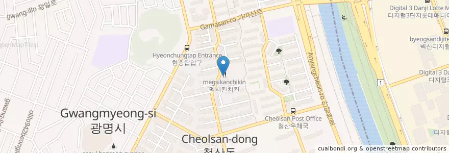 Mapa de ubicacion de 은별유치원 en Corea Del Sud, Gyeonggi, 광명시.