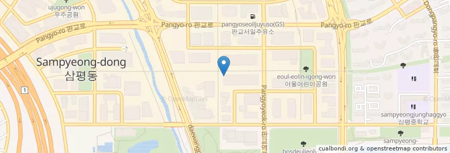 Mapa de ubicacion de 와바(2층) en Corea Del Sur, Gyeonggi, 분당구.