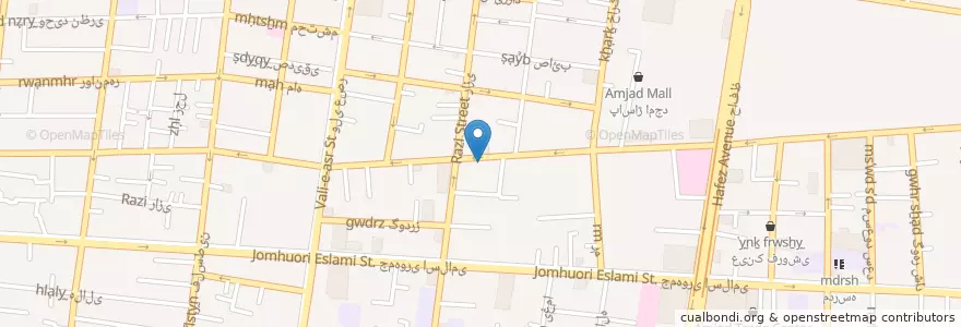Mapa de ubicacion de پردیس تئاتر شهرزاد en 이란, 테헤란, شهرستان تهران, 테헤란, بخش مرکزی شهرستان تهران.