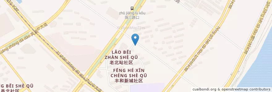 Mapa de ubicacion de 丰和新城北门 en Cina, Jiangxi, Nanchang, 红谷滩区, 凤凰洲管理处.