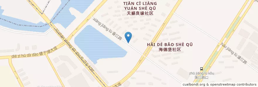 Mapa de ubicacion de 天赐良缘 en Cina, Jiangxi, Nanchang, 红谷滩区, 凤凰洲管理处.