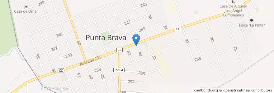 Mapa de ubicacion de Oficina de Correos de Punta Brava. en キューバ, La Habana, La Lisa.