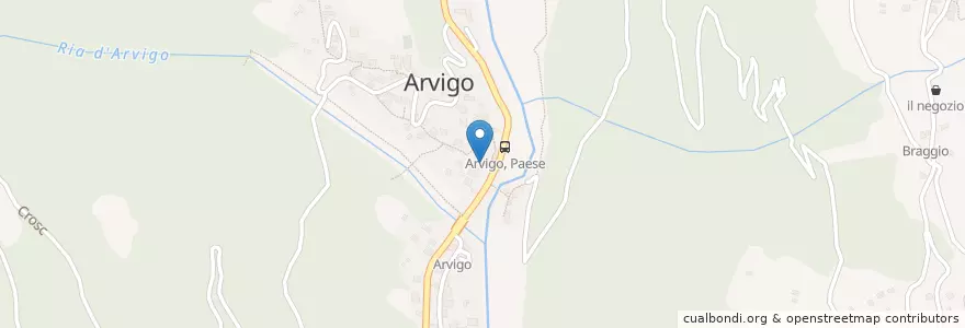 Mapa de ubicacion de Centro Arvigo en Suíça, Grisões, Moësa, Calanca.