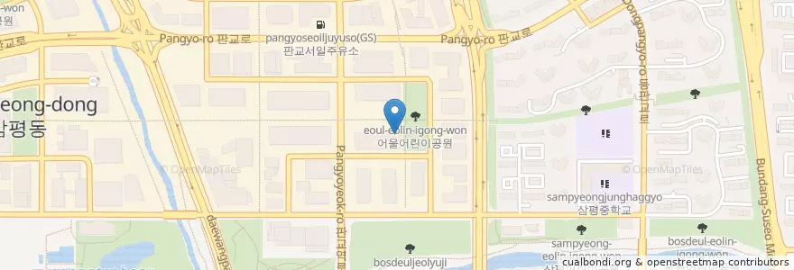 Mapa de ubicacion de 카페 데일리 en Güney Kore, 경기도, 분당구.