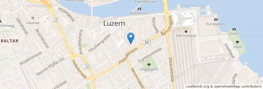Mapa de ubicacion de Luzerner Kantonalbank en Svizzera, Lucerna, Luzern.
