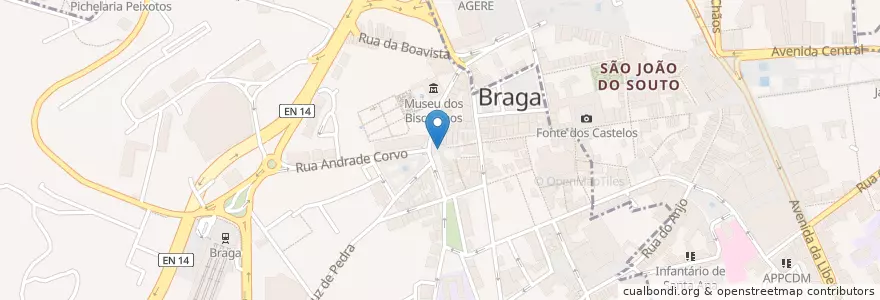 Mapa de ubicacion de Lado B Café en Portekiz, Norte, Braga, Cávado, Braga, Maximinos, Sé E Cividade.