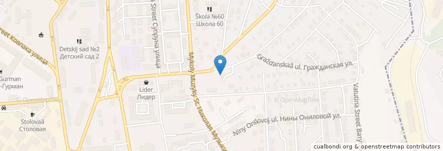 Mapa de ubicacion de Гараж-14 Cars & Hookah en Rússia, Distrito Federal Do Sul, Sebastopol, Севастополь, Ленинский Район, Ленинский Округ.