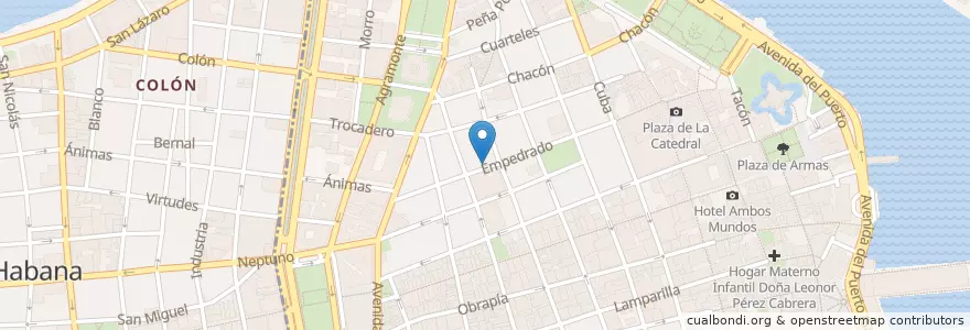Mapa de ubicacion de Cafetería Aché en 쿠바, La Habana, La Habana Vieja.