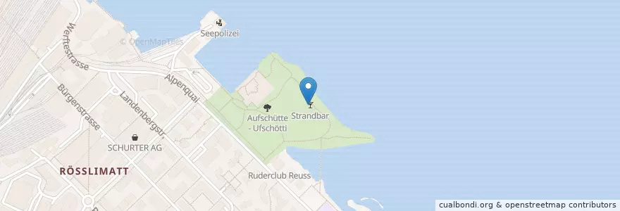 Mapa de ubicacion de Beach-Bar Ufschötti en Switzerland, Luzern, Lucerne.