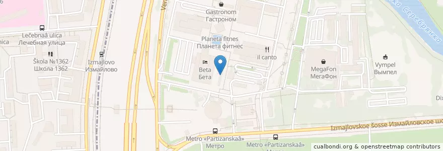 Mapa de ubicacion de Куры-гриль Шаурма en Rusia, Центральный Федеральный Округ, Москва, Восточный Административный Округ, Район Измайлово.