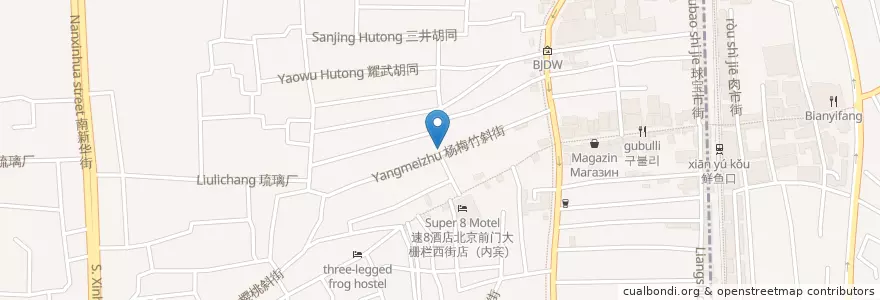 Mapa de ubicacion de 大栅栏西街警务工作室 en China, Beijing, Hebei, Xicheng District.