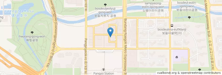 Mapa de ubicacion de 홍대칼국수와족발 en 대한민국, 경기도, 분당구.