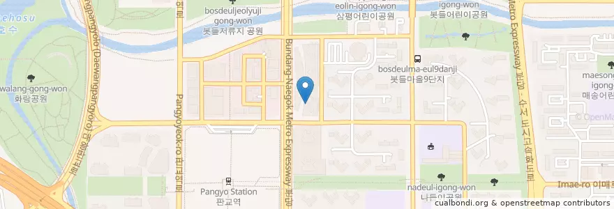 Mapa de ubicacion de 투뿔등심 en Zuid-Korea, Gyeonggi-Do, 분당구.